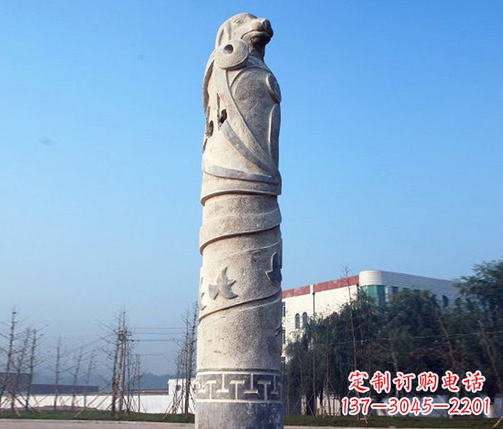龙岩12生肖石柱广场景观石雕