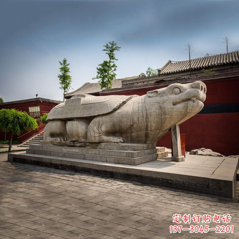 龙岩赑屃身上有佛的雕塑-寺庙景点广场神兽动物雕塑