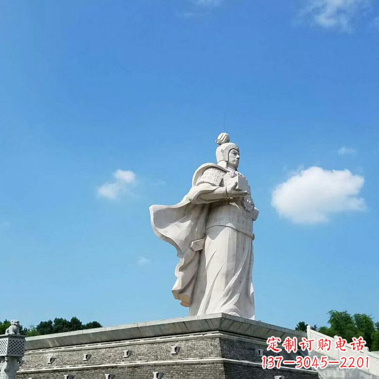 龙岩兵仙韩信汉白玉石雕-景区古代著名将领军事家雕像