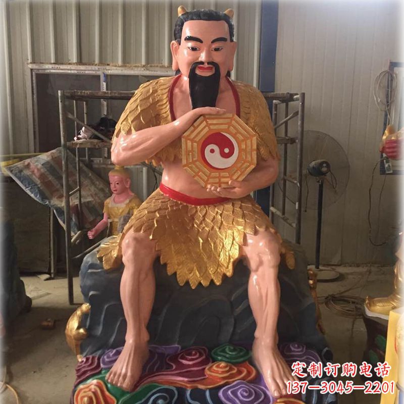 龙岩伏羲玻璃钢彩绘神像