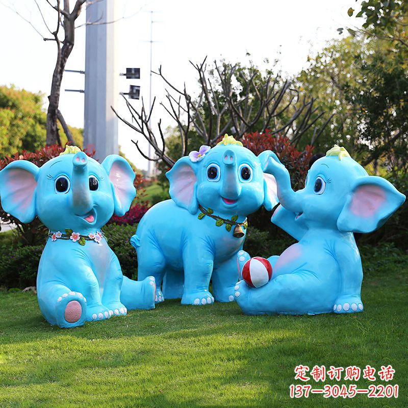 龙岩玻璃钢大象雕塑精美的艺术品