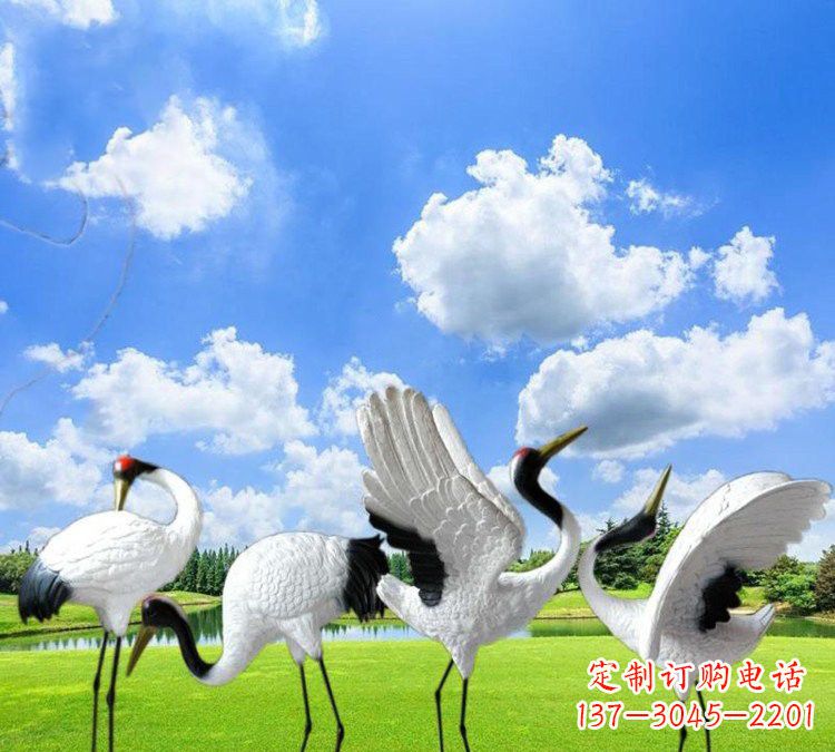 龙岩玻璃钢丹顶鹤雕塑——一件艺术精品