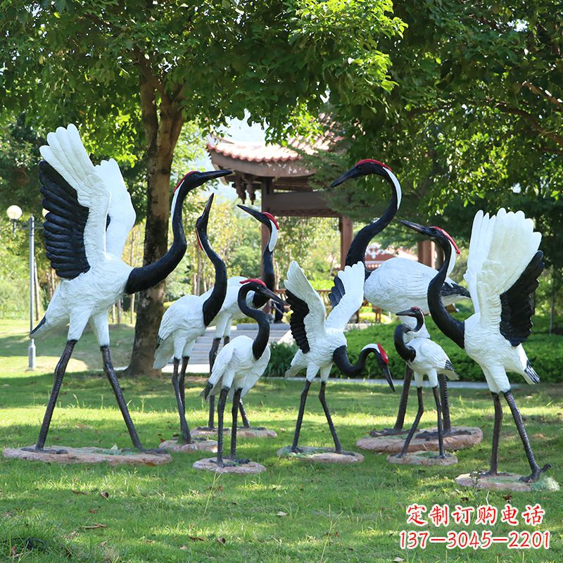 龙岩玻璃钢丹顶鹤雕塑传承中华文化之美