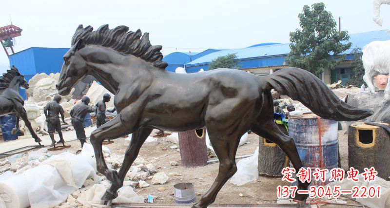 龙岩玻璃钢仿铜马广场动物雕塑精美雕塑装点繁华城市