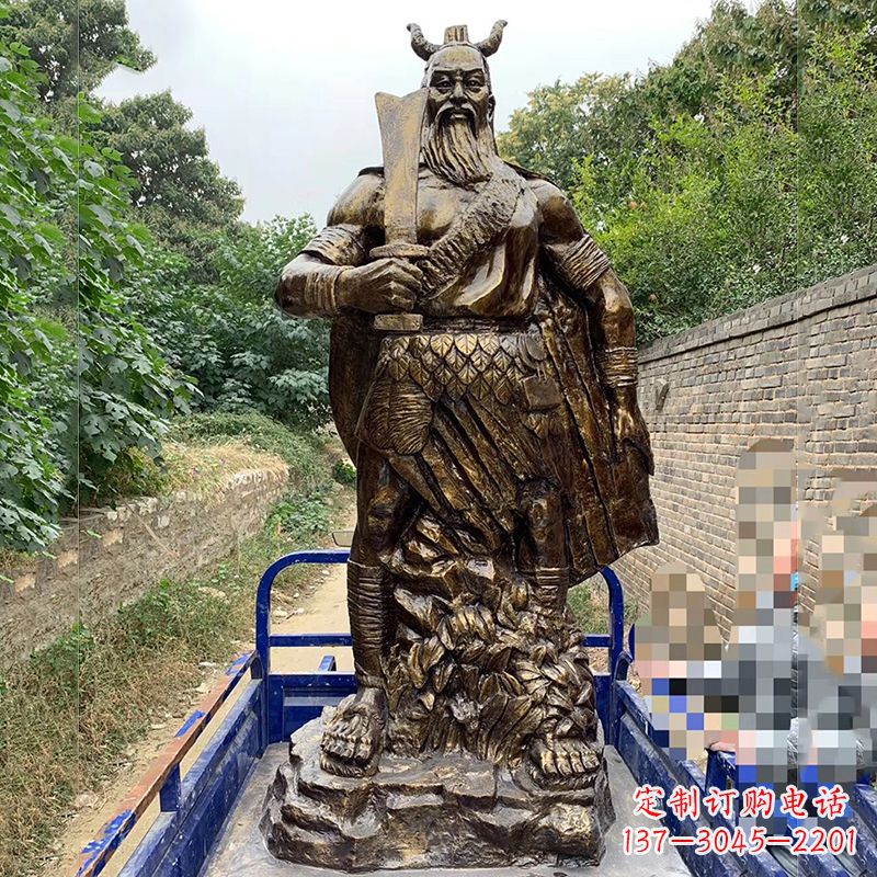 龙岩玻璃钢仿铜炎帝神农氏雕塑