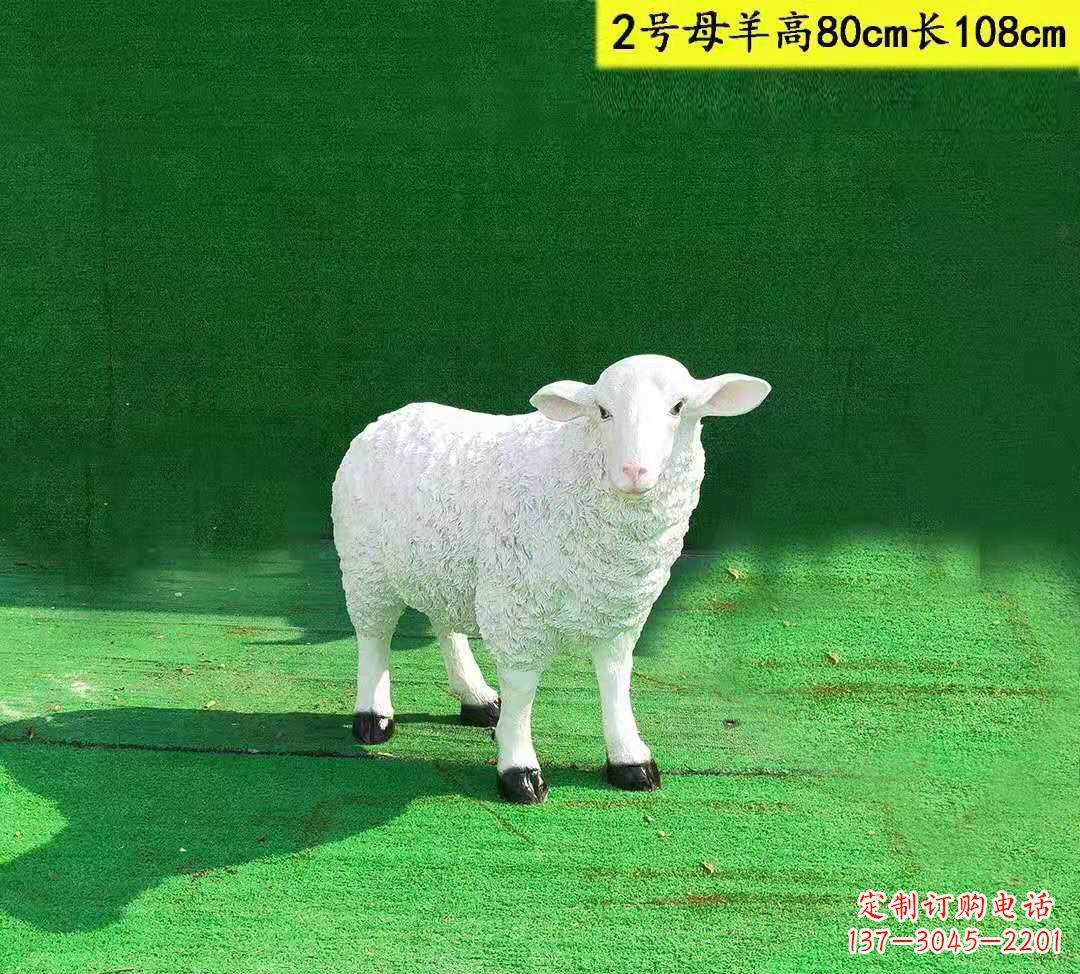 龙岩玻璃钢仿真山羊一家雕塑公园园林景观摆件