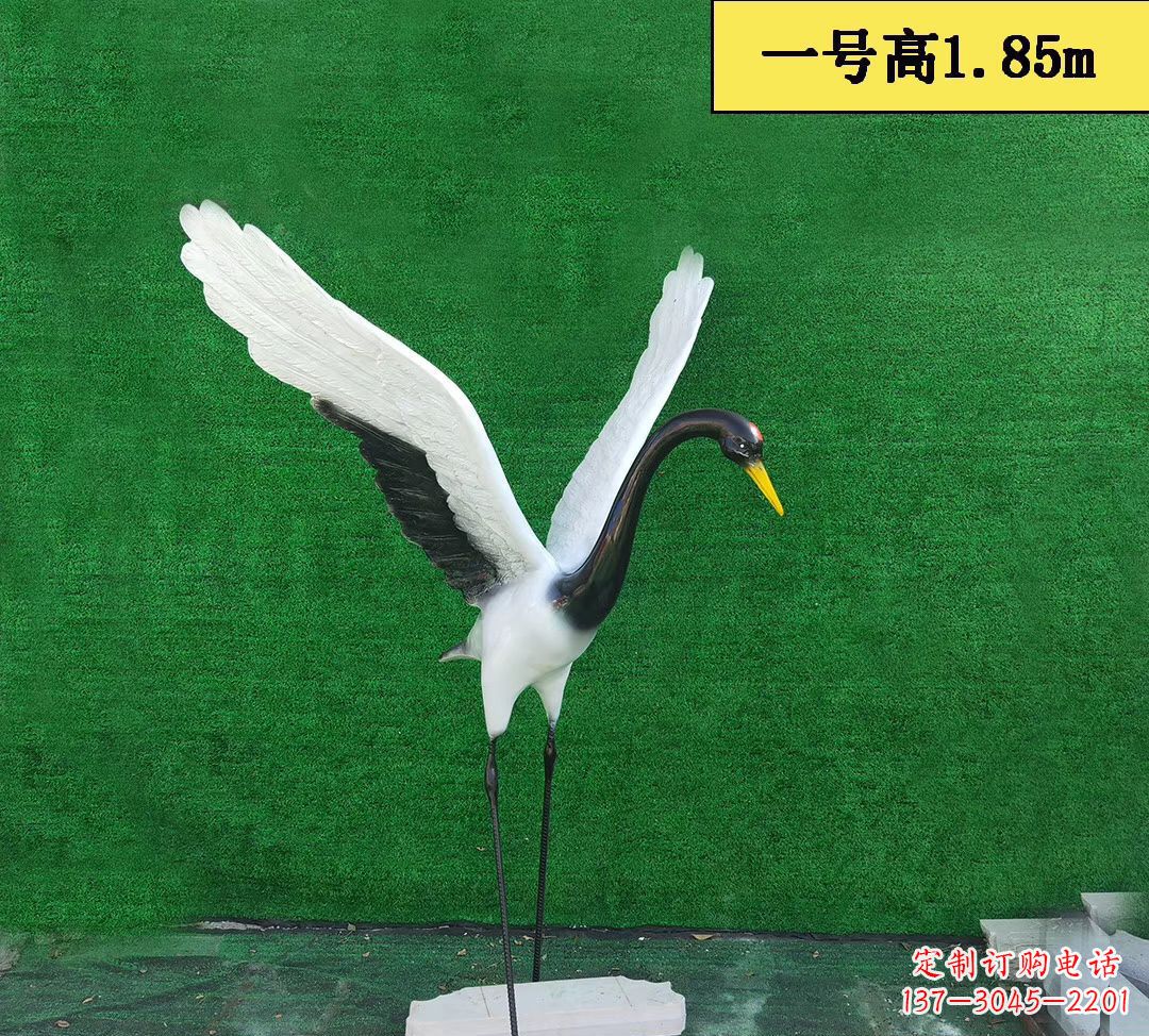 龙岩玻璃钢仿真仙鹤 公园景观动物雕塑