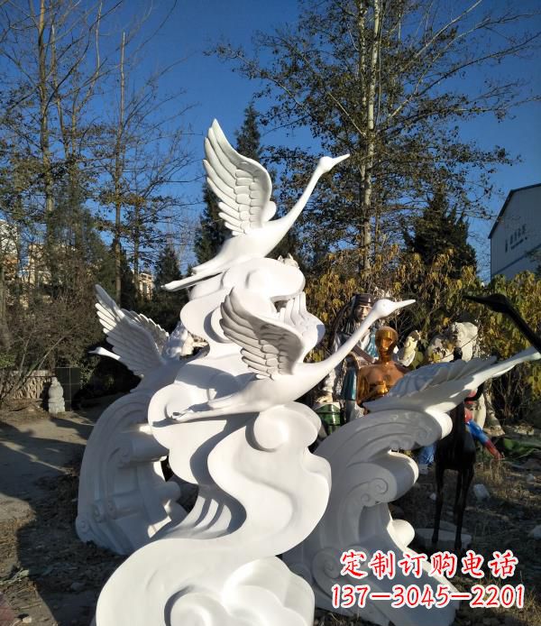 龙岩玻璃钢公园海浪天鹅雕塑
