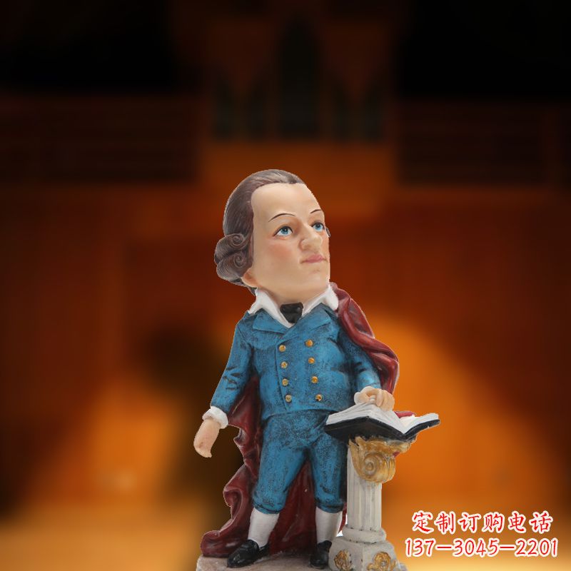龙岩玻璃钢卡通莫扎特雕塑