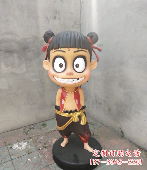 龙岩玻璃钢卡通魔童哪吒