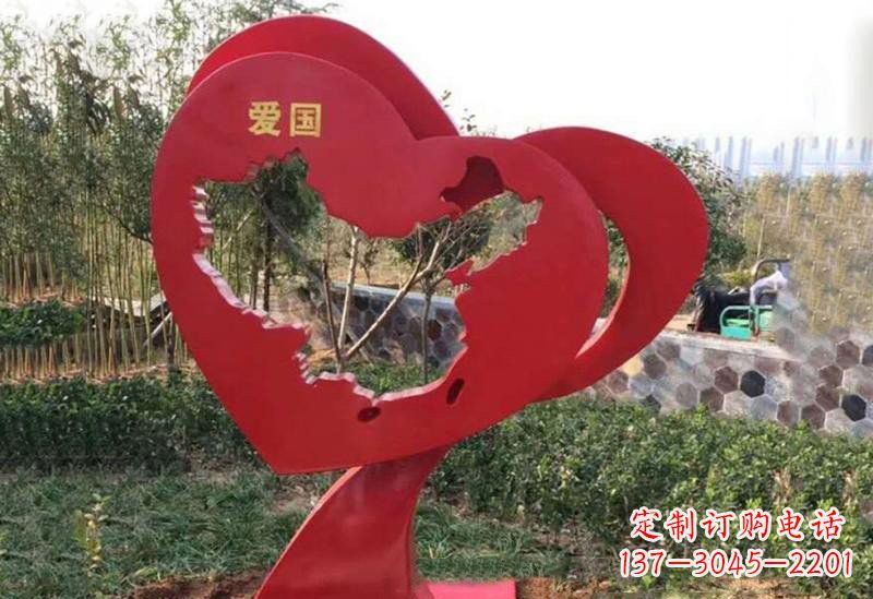 龙岩不锈钢爱国镂空中国地图雕塑