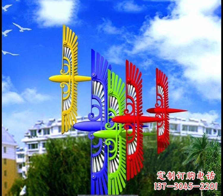 龙岩不锈钢彩色抽象老鹰雕塑