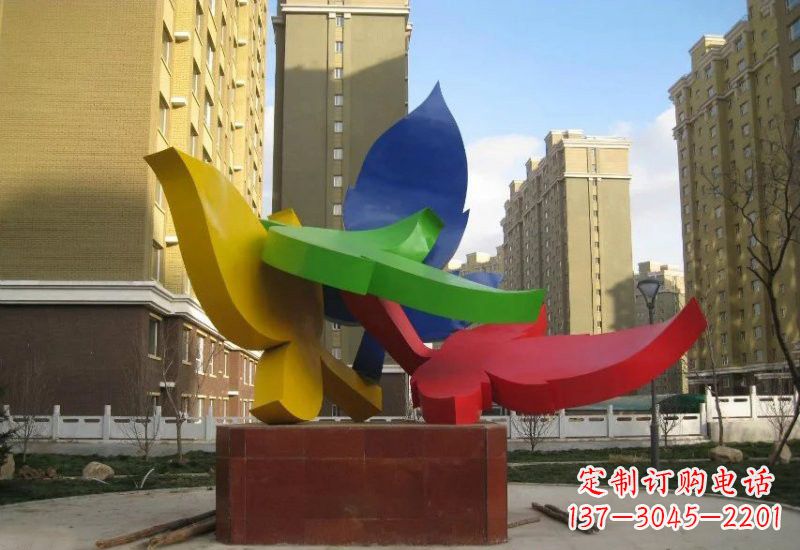 龙岩不锈钢彩色抽象树叶雕塑