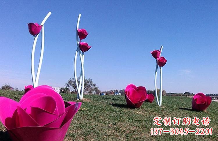 龙岩不锈钢彩色玫瑰花雕塑