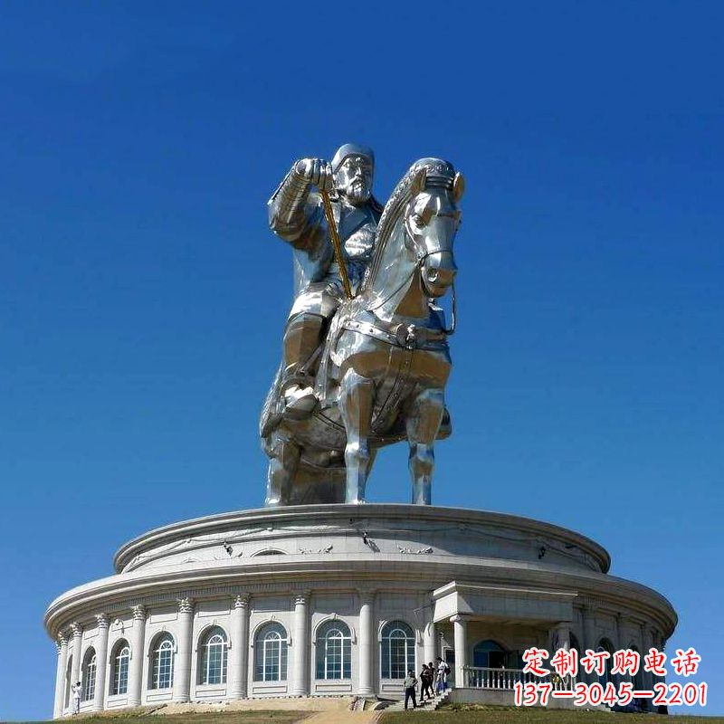 龙岩不锈钢成吉思汗雕像-大型景区景点广场人物雕塑