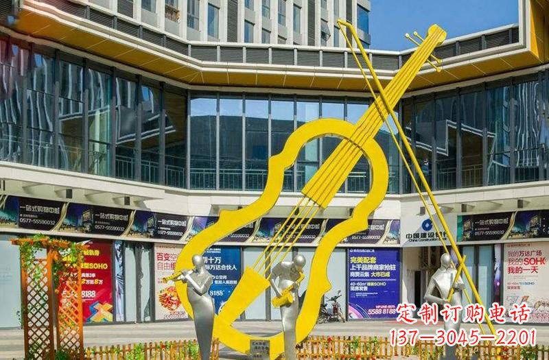 龙岩不锈钢抽象大提琴雕塑