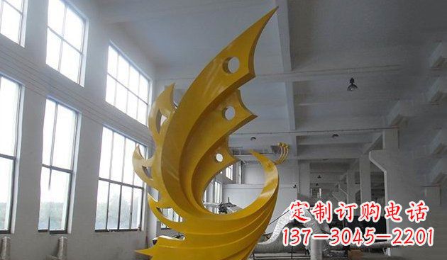 龙岩不锈钢抽象凤凰雕塑 (3)