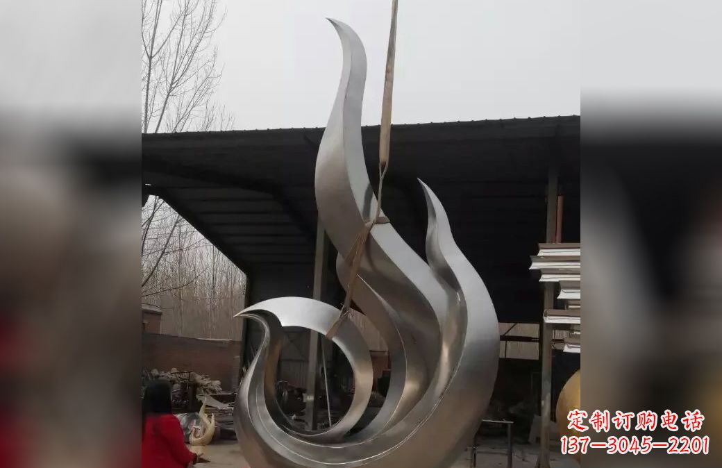 龙岩不锈钢抽象凤凰雕塑 (7)