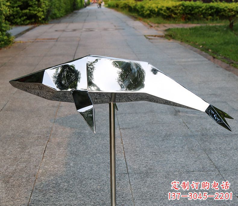 龙岩不锈钢抽象海豚雕塑112