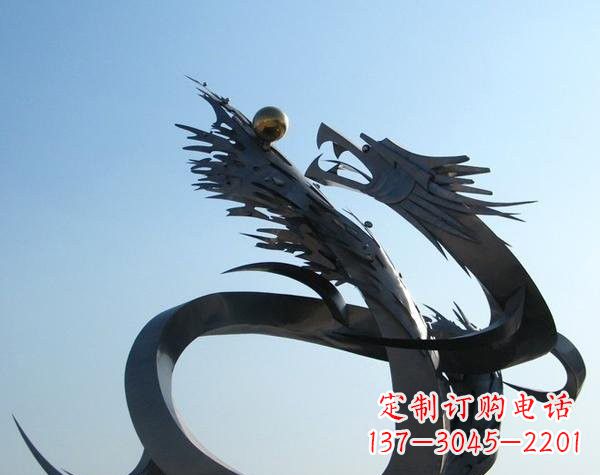 龙岩不锈钢抽象龙戏珠