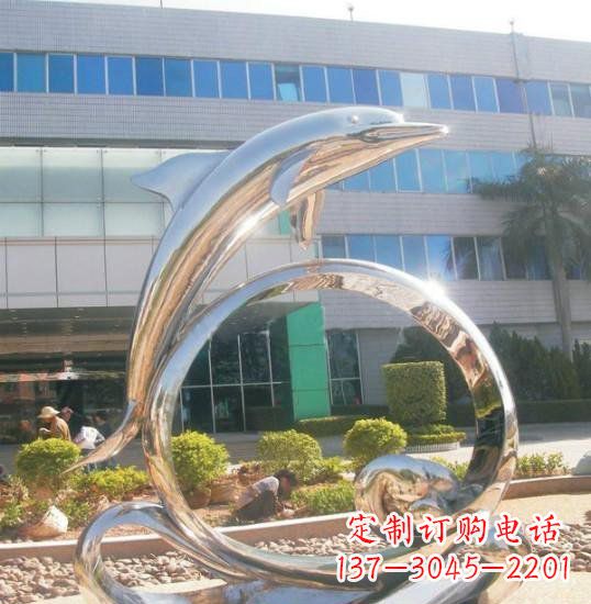 龙岩不锈钢海豚雕塑精致而灵动