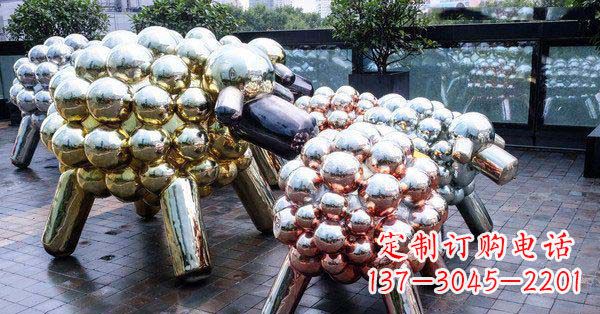 龙岩不锈钢抽象小羊肖恩雕塑
