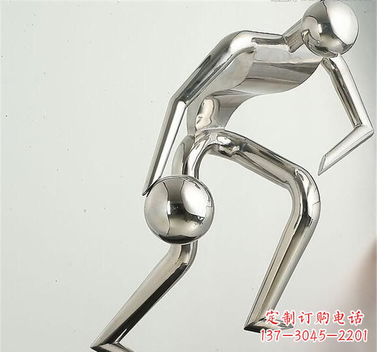 龙岩不锈钢保龄球雕塑——抽象人形美学之精华