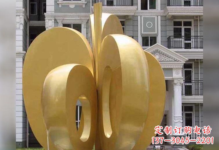龙岩不锈钢大型抽象苹果雕塑