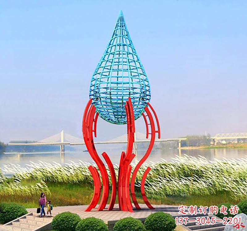 龙岩不锈钢灯泡水滴雕塑