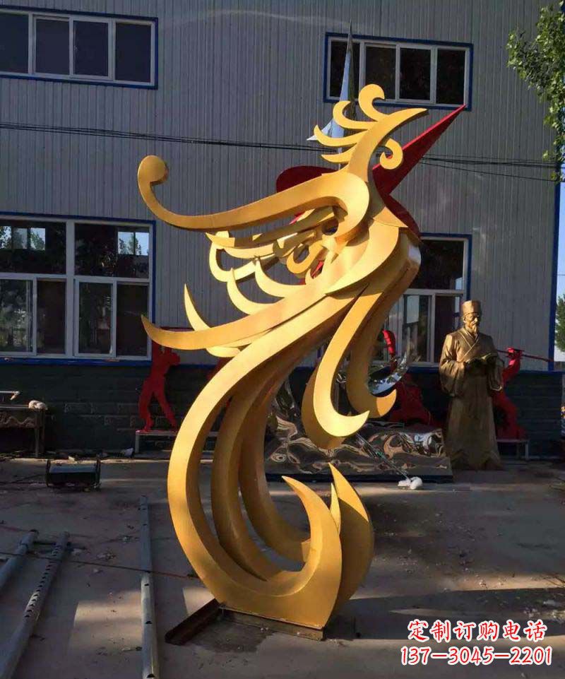 龙岩不锈钢雕刻凤凰雕塑