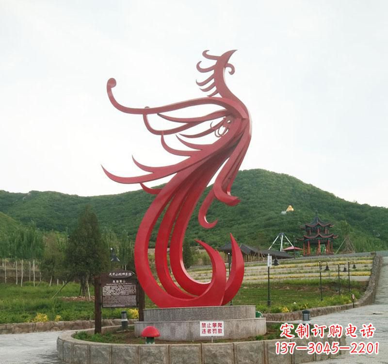 龙岩不锈钢凤凰抽象雕塑2