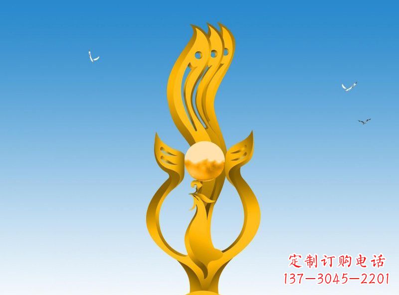 龙岩不锈钢凤凰雕塑效果图