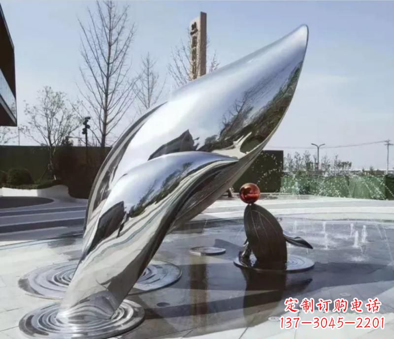 龙岩精美不锈钢海豚雕塑
