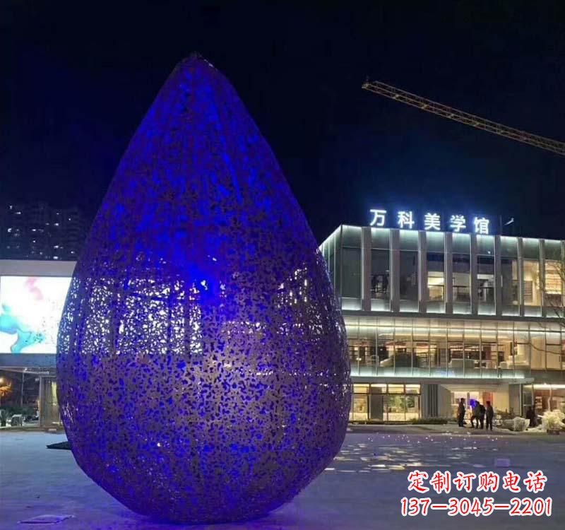 龙岩不锈钢水滴雕塑-自然之美