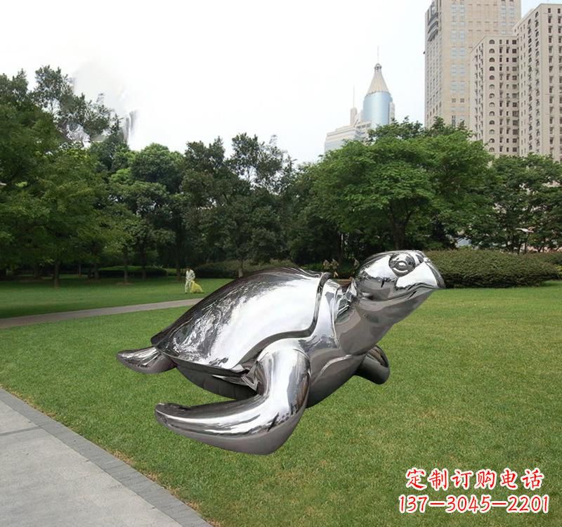 龙岩不锈钢海龟雕塑传承海洋文化的象征