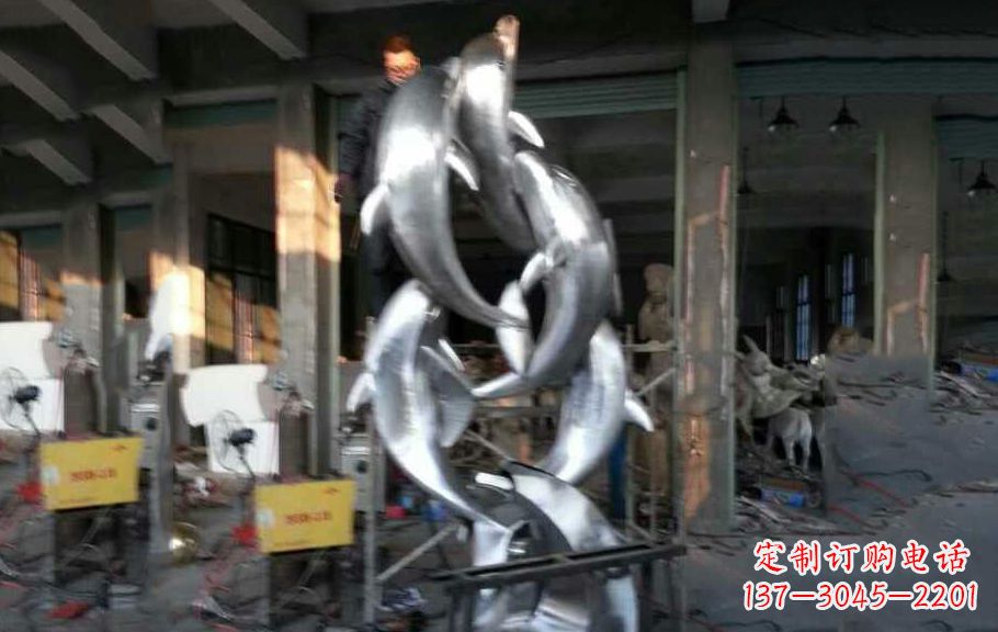 龙岩不锈钢海豚雕塑漂亮的海洋艺术品