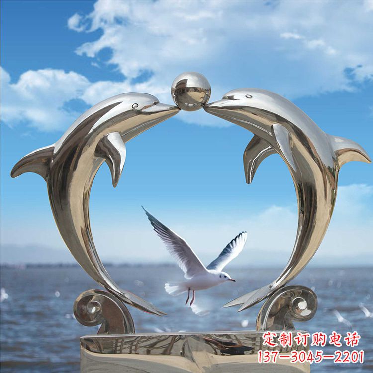 龙岩不锈钢海豚雕塑精美的海洋之美