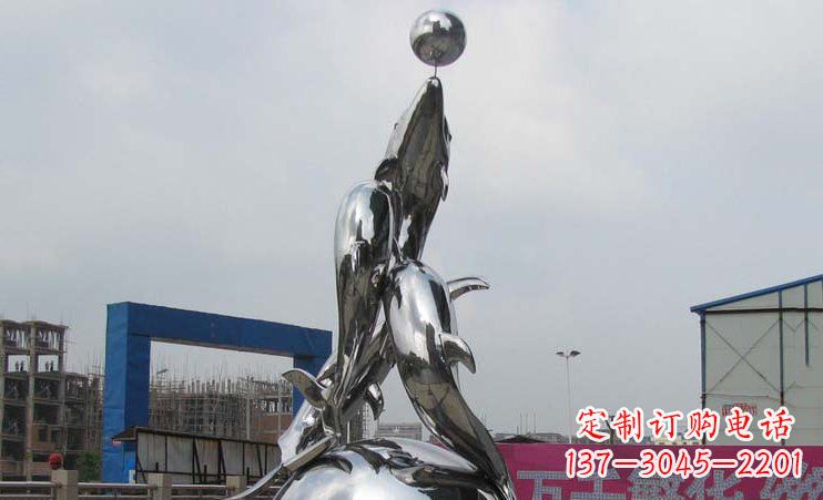 龙岩不锈钢海豚雕塑海洋之美的象征
