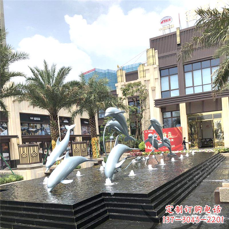 龙岩精美海豚喷泉,点缀城市企业街道