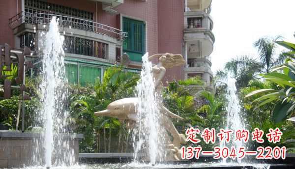 龙岩不锈钢海豚喷泉雕塑精美的海洋艺术