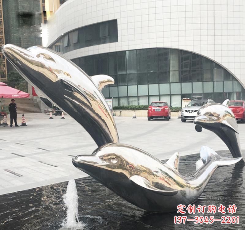龙岩不锈钢海豚雕塑艺术与美的结合