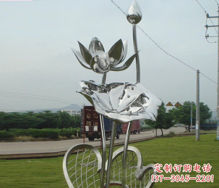 龙岩精美不锈钢荷叶雕塑