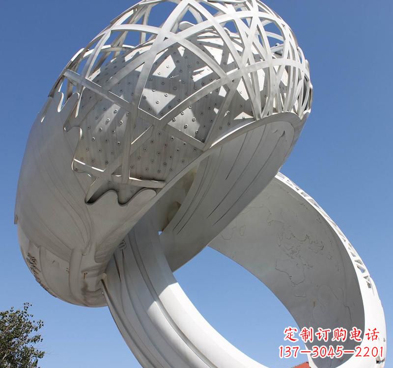 龙岩不锈钢户外婚庆戒指雕塑婚礼永恒的记忆