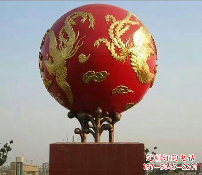 龙岩不锈钢龙凤呈祥雕塑传统艺术的精美体现