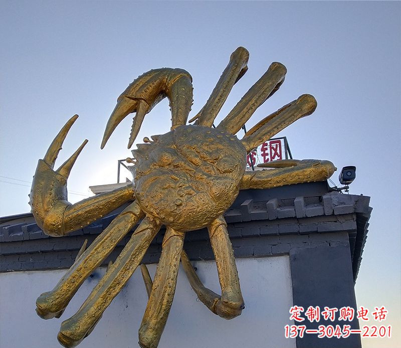 龙岩不锈钢螃蟹雕塑精美而又经久不衰