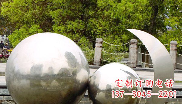 龙岩不锈钢球形地球月亮雕塑精美的艺术之作
