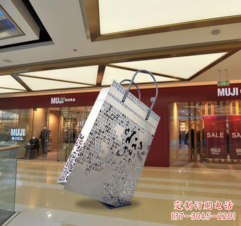龙岩不锈钢购物袋雕塑给消费者带来更好的购物体验
