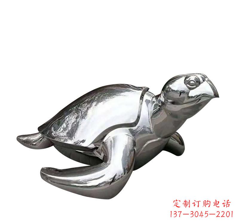 龙岩不锈钢海龟雕塑象征着长寿和坚强
