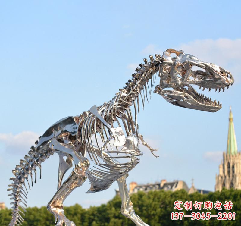 龙岩不锈钢恐龙雕塑精致纪念它们的存在