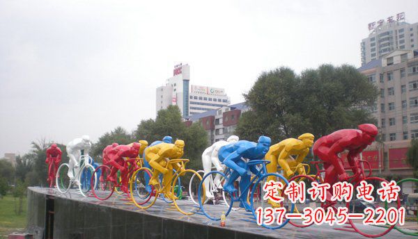 龙岩不锈钢自行车雕塑激情与美感的结合